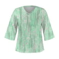 thumbnail image 4 of Horkkom Short Sleeve Shirts for Women Summer Casual Loose T Shirts V Neck Floral Print Tops L, 4 of 5