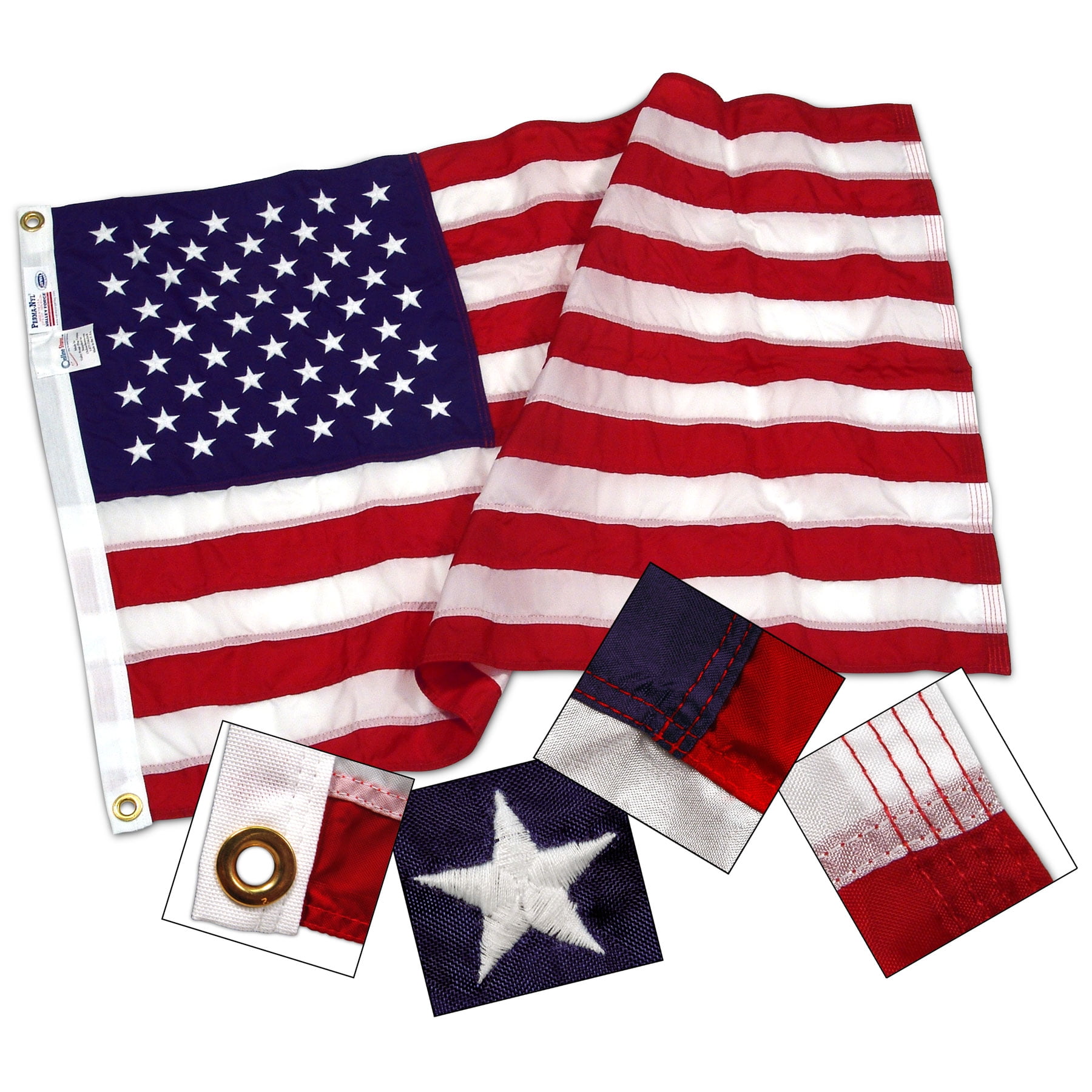 American Flag 2.5x4 ft Longest Lasting US Flag Made from Nylon Embroidere... 