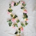thumbnail image 4 of Artificial Rose flower vine Battery fairy LED string lights for christmas Lit Garland wedding decoration home decor party event, 4 of 5