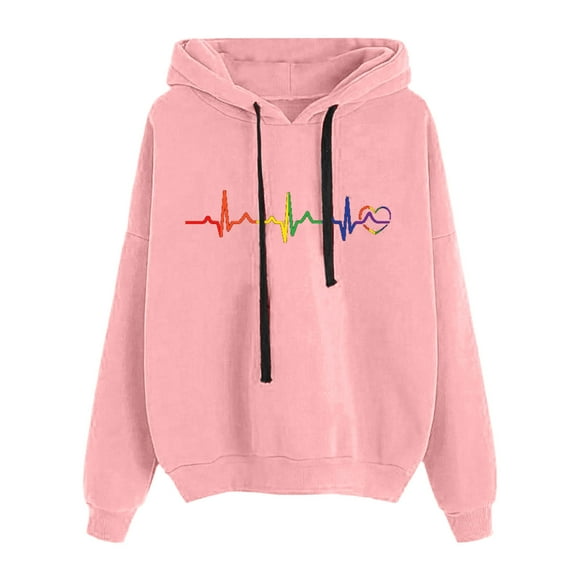 WZXFASHION Women's Casual Printed Long-sleeved Hooded Sweater Summer Savings Clearance wool pullover sweater