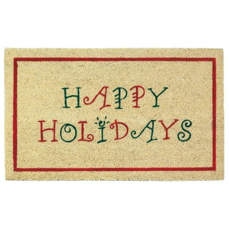 Coir Welcome Mat Contemporary Pvc Happy Holiday Door Mats Outside