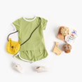 thumbnail image 4 of Gerichy Girls Summer Outfits, Boys Girls T Shirt Shorts Set Sports Two Piece Set For Kids Two Piece Children's Outfits Round Neck Pullover Shirt Shorts, 4 of 9