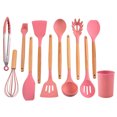 thumbnail image 1 of Cocina Herramientas de cocina Conjunto Mangos de madera Silicona Manejo de aceite Cepillo de aceite Spaghetti Garra Horneado Hogar para el hogar Utensilios de cocina Accesorios Pink 12 piezas Speravity HA028300-06, 1 of 7