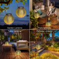2Pack Outdoor Solar Lanterns Waterproof, Rose Patio Decorations Garden