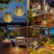 thumbnail image 3 of Homeimpro Linternas solares florales al aire libre impermeables colgantes jardín luces de metal blanco cálido LED lámpara de mesa para patio jardín regalos para mamá regalos del día de la madre (bronc, 3 of 5