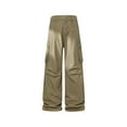 thumbnail image 2 of Ashyfjp Cargo Pants for Men Casual Solid Color Straight Leg Long Pants Trendy Versatile Work Pants for Streetwear, Size S-5XL, 2 of 6