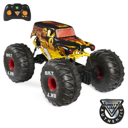 Monster Jam, Official Fire & Ice Mega Grave Digger in Multicolor, All-Terrain Remote Control Monster Truck with Lights, 1:6 Scale