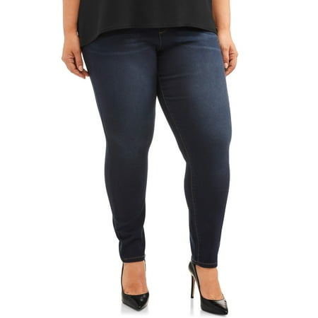 Terra & Sky Women's Plus Size Terra & Sky Pull on Knit Denim (Best Way To Wash Dark Clothes)