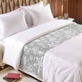 thumbnail image 4 of Bed Runner Scarf for Cal.King Size Bed, Grey Christmas Beds Scarf Throws for Foot of Bedding, Xmas Snowflake White Decorative Beds Runners for Bedroom Guestroom, 102"x20", 4 of 8