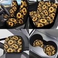 thumbnail image 2 of Jeiento Sunflower Car Seat Covers Full Set 11 PCS, Front Back Car Seat Covers Keychain Headrest Cover Coasters Handbrake Cover Gear Shift Knob Cover Auto Accessories for Women Men, 2 of 7