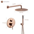 thumbnail image 3 of Mondawe 10 inch Round Rain Shower Faucet Wall Mount 2-function Shower System with Handheld Shower, 3 of 8