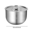 thumbnail image 3 of Stainless Steel Mixing Bowl With Secure Lid 4L Kitchen Prep Whisking And Storage Container 21cm Egg Beater Bowl, 3 of 7