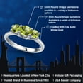 thumbnail image 2 of Gem Stone King 14K White Gold Green Peridot 3-Stone Engagement Ring | 1.15 Cttw | Round 5MM and 4MM | Three Stone Wedding Anniversary Promise Ring for Women (Size 8), 2 of 6