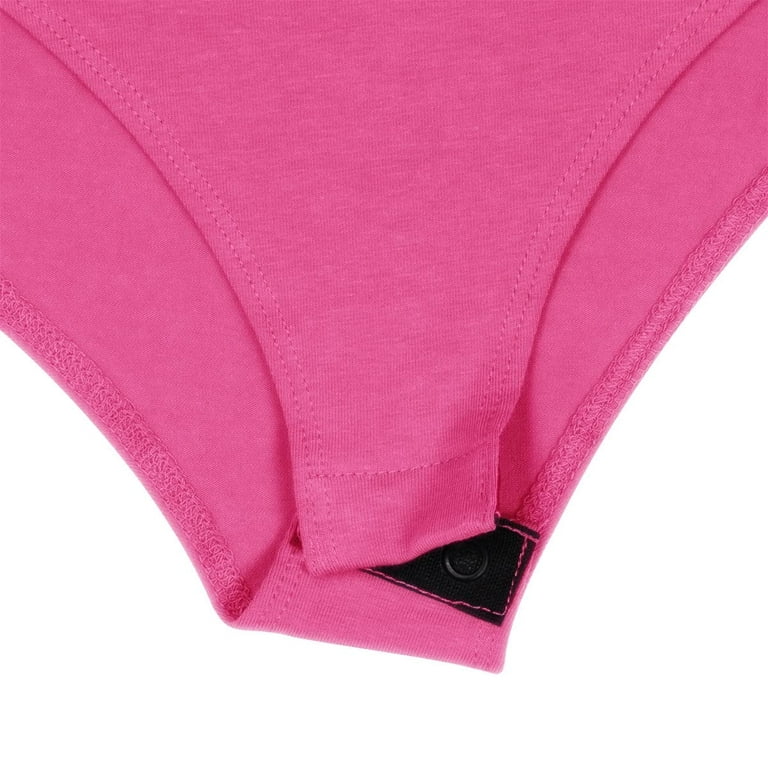 ACTIVE UNIFORMS Bodysuit For Women Long Sleeve Scoop Neck Body  Suit-Breathable Cotton Stretch (Hot Pink, Large) 