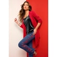 thumbnail image 2 of Roaman's Women's Plus Size Lightweight Handkerchief Hem Cardigan Sweater, 2 of 6