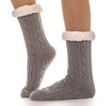 thumbnail image 4 of LEZMORE 2 Pack Slipper Socks for Women Cozy Fuzzy Stocking Socks ,Knit Womens Thick Knit Sherpa Fleece Slipper Socks Grippers, 4 of 11