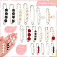 thumbnail image 2 of 18 piezas broche de perlas de imitación alfileres suéter chal clips perlas artificiales broche alfileres de seguridad elegante perla cardigan collar broche clips para mujeres, 2 of 5