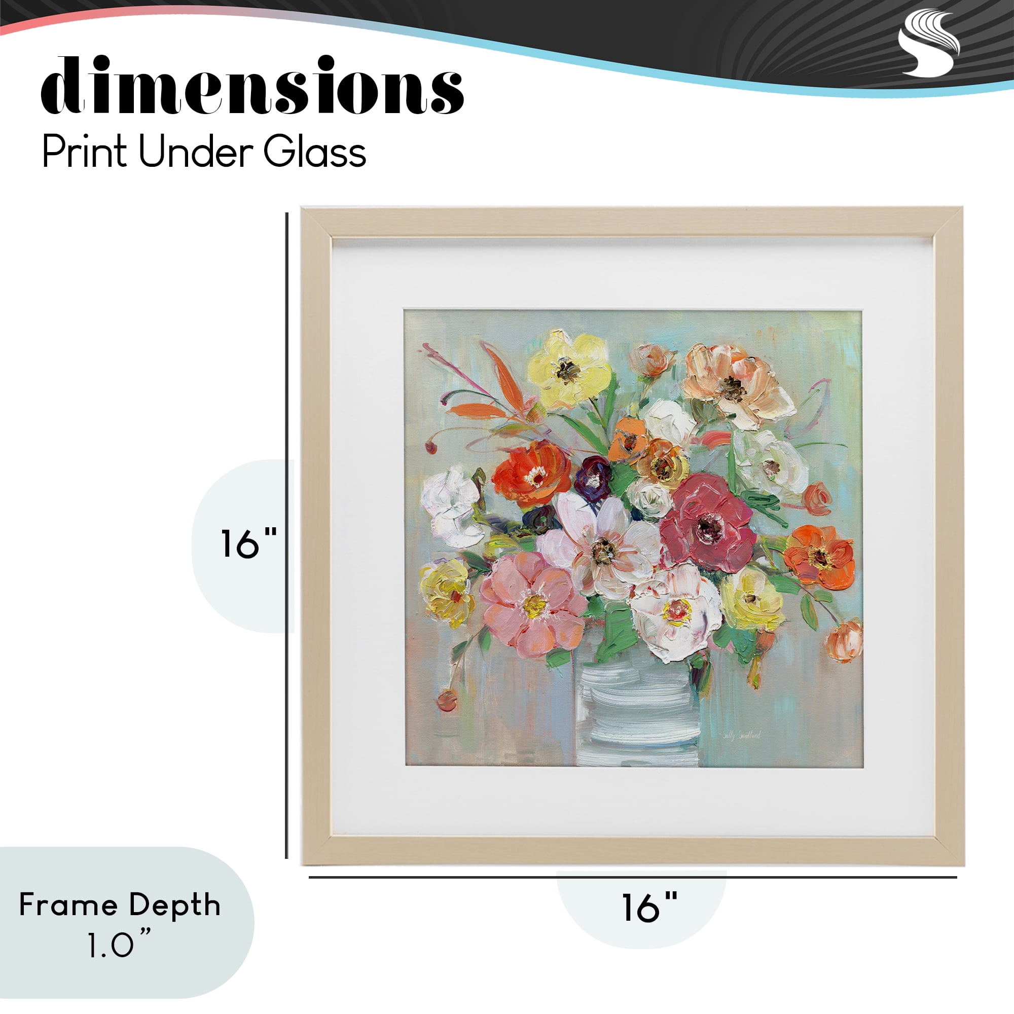 Stupell Industries Energetic Blossom Bouquet Birch Framed Print Under Glass, design by Sally Swatland