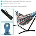 thumbnail image 3 of Sunnydaze 2-Person Cotton Brazilian Hammock with Stand, 400 lb Capacity - Cool Breeze, 3 of 8