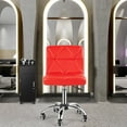 thumbnail image 4 of COSVALVE Armless Desk Chair Low Back Swivel Barber Chair Office Task Computer (Red), 4 of 9