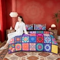 thumbnail image 4 of Erosebridal Colorful Mandala Twin Bedding Sets for Girls, Bohemian Blossoms Bedding Comforter Set, Black Reversible 7 Pieces, 4 of 6