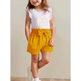 thumbnail image 2 of WIBACKER Summer Baby Girls and Toddler Kids Ruffles Sleeve Tank Top and Shorts 2-Piece Set Outfit, 2 of 7