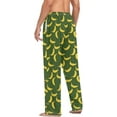 thumbnail image 4 of HPINK-T Yellow Banana Green Background Flame Men's Pajama Pants Super Soft Sleep Lounge Pants Pjs Bottoms with Pockets, 4 of 6