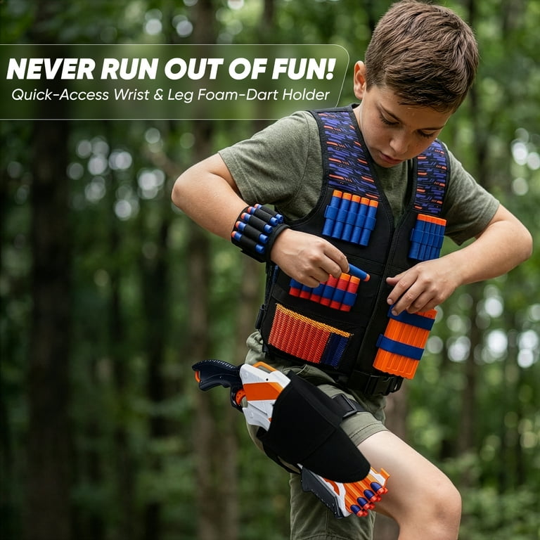 JoyX, Kids Vest Play-set, Foam Darts 40, Compatible with Nerf