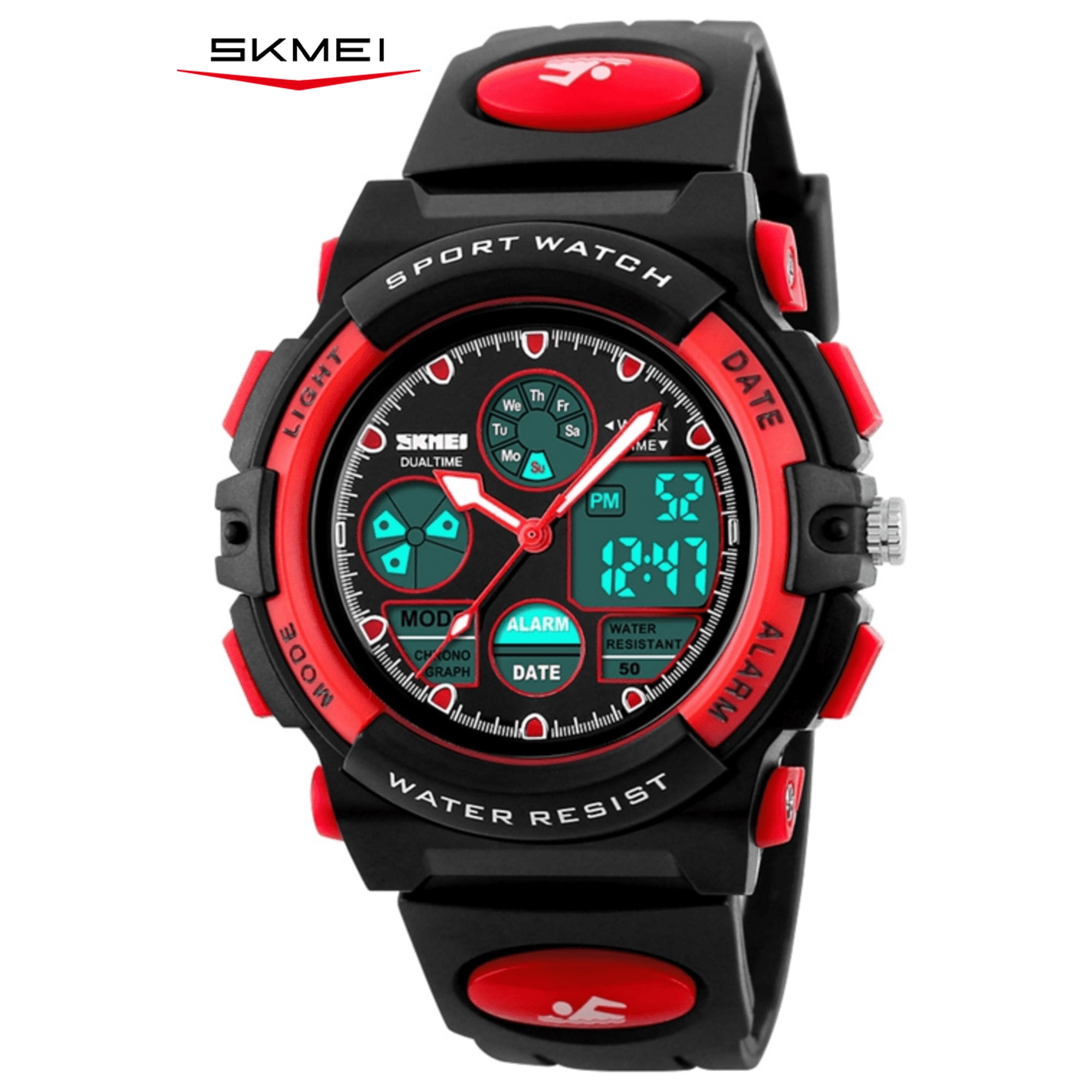 SKMEI Digital Watch Outdoor Sports 50M Waterproof Electronic Watches Alarm Clock 12/24 H Stopwatch Calendar Wristwatch