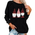 thumbnail image 1 of Mode Femmes Imprimé Col Rond Pull Manches Longues Blouse Confortable Chandail en Molleton, 1 of 1