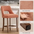thumbnail image 3 of PORKISS 26" Bar Stools Set of 2, Upholstered Kitchen Island Stools with Hollow Back, Mid-Century Counter Stools with Wood Legs Footrest, Orange, 3 of 7