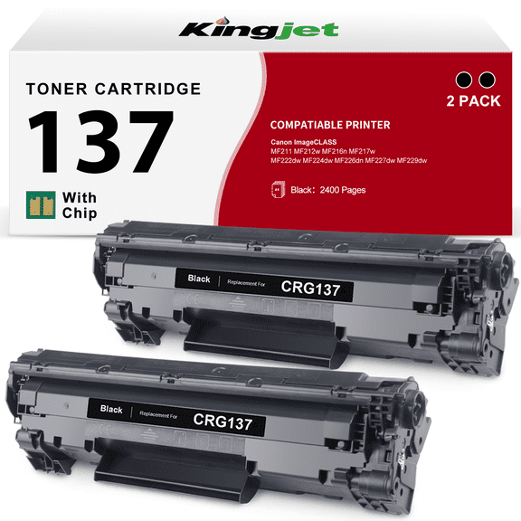 137 Black Toner Cartridge Compatible for Canon Cartridge 137 CGR-137 CRG137 imageCLASS D570 MF242dw MF232w MF236n MF244dw MF247dw MF227dw MF220 MF230 Printer Ink (2-Pack)
