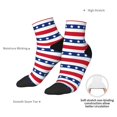 thumbnail image 4 of Goofa American Patriotic Stars And Stripes Pattern Non Slip Socks with Grips for Elderly, Crew Socks Yoga Hospital Socks Cushioned Sole Gripper Socks for Men Women, 4 of 5