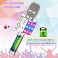 thumbnail image 3 of Bluetooth Wireless Karaoke Microphone for Android/iOS, with Recording Function and Dancing LED Lights, Portable, Silver, 3 of 5