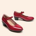 thumbnail image 2 of BURUDANI Women's Pumps Low Chunky Mary Jane Heels Closed Toe Comfortable Work Dress Shoes, 2 of 7