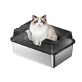thumbnail image 1 of Bingirl Extra Large 50x35x22CM Enclosed Black Stainless Steel Cat Litter Box, 1 of 6