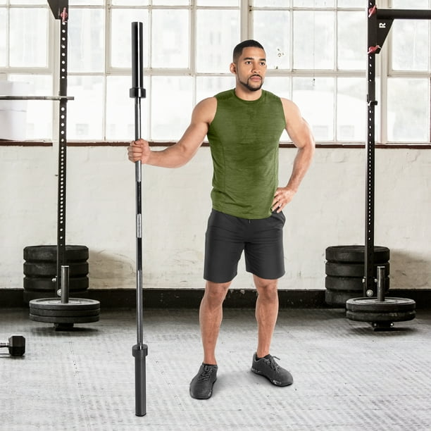 CAP Barbell Solid Steel Olympic Weight Bar, 7 Ft., Black (Fits 2