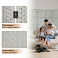 thumbnail image 3 of Room Divider 6-Panel Room Partition, Foldable Freestanding Room Dividers, 6 ft Office Partition Walls Wood Divider Folding Portable Privacy Screen,Light Grey, 3 of 9