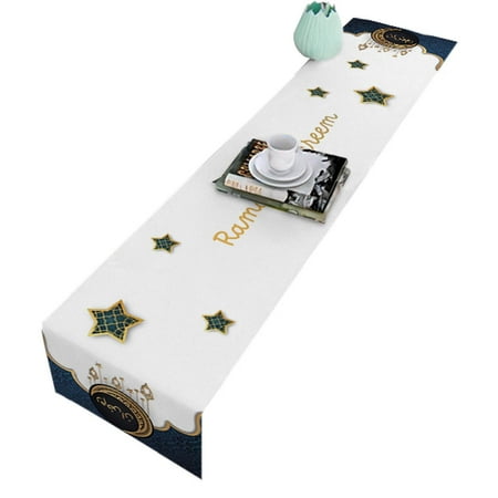 

Foaenda Moon Table Runner Table Flag Decoration For Eid Festival Moon And Star Holiday Kitchen Dining Table Runners For Home Party Decor