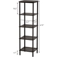 thumbnail image 2 of Bamboo Bathroom Shelf, 5-Tier Bathroom Standing Shelves, Multifunctional Storage Rack for Living Room Bedroom Kitchen, Space Saver, Brown, 2 of 8