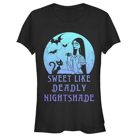 Junior's The Nightmare Before Christmas Sally Sweet Like Deadly Nightshade  Graphic Tee Black Medium
