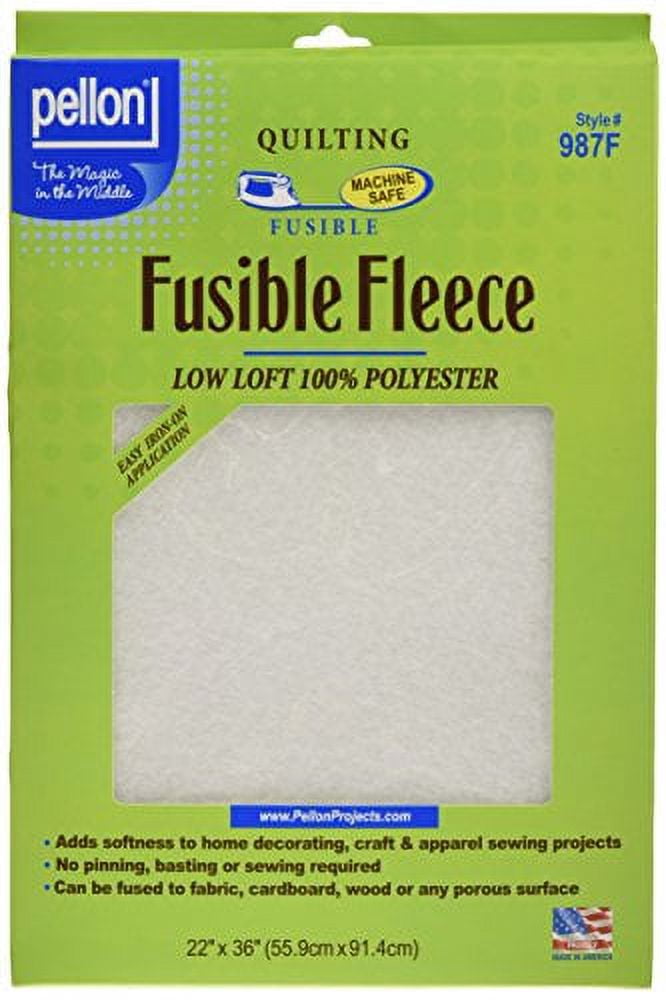 Pellon 987F Fusible Fleece Fabric Interfacing, White 22 x 36 Precut 