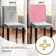 thumbnail image 4 of Pink Chair Back Cover for Dining Room Set of 6, Pure Pink Removable Kitchen Chair Slipcovers, Washable Seat Protector for Restaurant Party Banquet Wedding Décor, 4 of 9