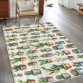 thumbnail image 2 of Tropical Cactus Area Rugs 4'x6', Washable Small Throw Rugs for Office Bathroom, Spring Summer Potted Plants Wooden Indoor Outdoor Rug Non-Slip Low Pile Carpet Runner Reversible Floor Mats, 2 of 8