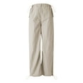 thumbnail image 4 of Douhoow Women Cargo Pants Wide Leg Trousers Casual  Drawstring Low Waist Sweatpants, 4 of 7