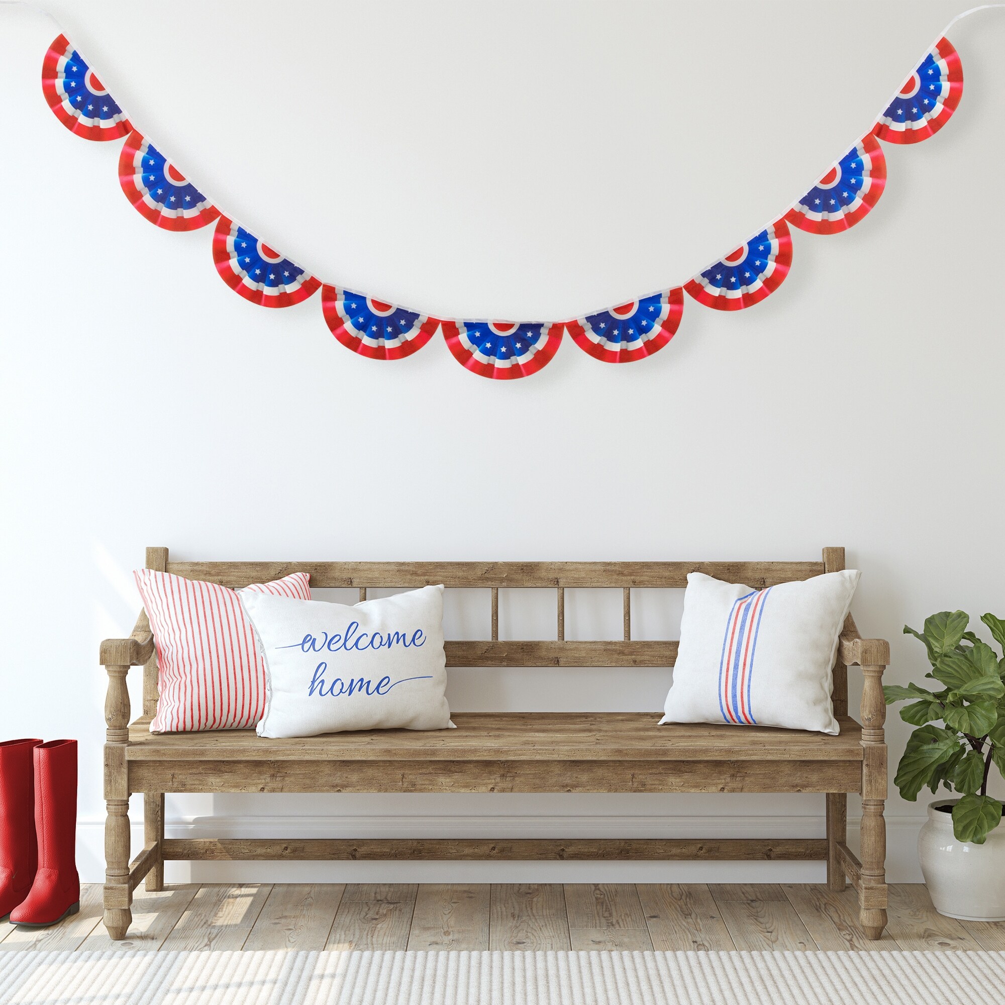 Bed Bath & Beyond 9.75' Polyester Americana USA Flag Bunting Hanging Wall Banner