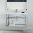 thumbnail image 5 of Swiss Madison Pierre 36" Open Shelf Chrome Frame Wall-Mounted Bathroom Vanity with Sink Top, 5 of 12