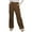5442-BROWN, variant on Womens Corduroy Pants Elastic Waist Straight Leg Pants with Pockets Fall Keep Warm Comfy Solid Casual Trousers L