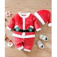 thumbnail image 3 of WIBACKER My First Christmas Baby Boy Girl Santa Claus Costume Velvet Long Sleeve Romper with Hat Xmas Party Cosplay Set, 3 of 9