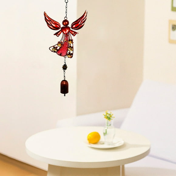 Carillons Éoliens Ange, Carillons Éoliens Extérieurs, Carillon Éolien Ange Ornements Artisanaux en Fer Métal Verre Peint Pulvérisation Cour Balcon Porche Pendentif, Carillons Éoliens Extérieurs, Carillons Éoliens en Verre, Carillons Éoliens en Métal,